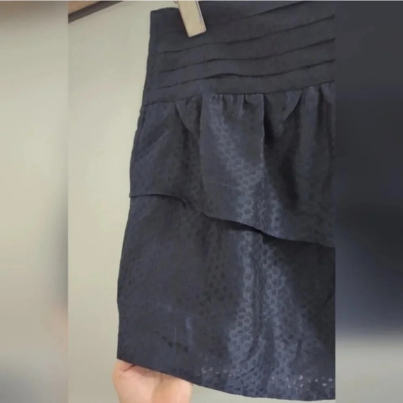 IRO | Women's Navy/Black Animal Print Tiered Ruffled Silk Blend Mini Ski… - Picture 2 of 4